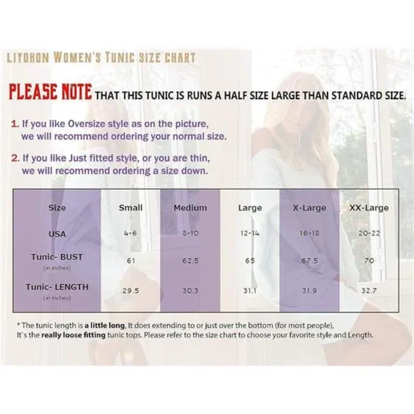 Oversized T Shirts for Women - Long Sleeve Tunic Tops Fall Outfits for Girls - Picture 6 of 6